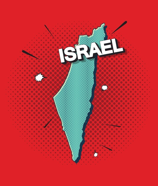 Pop-art-karte von israel