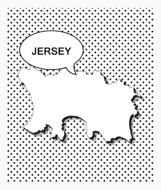 Pop-art-karte von jersey