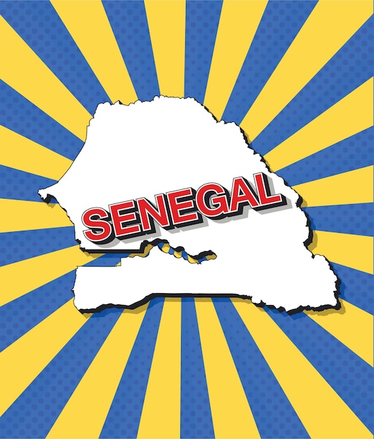 Pop-art-karte von senegal