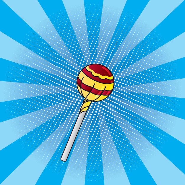 Pop-art-stil lolipop-süßigkeiten-doodle