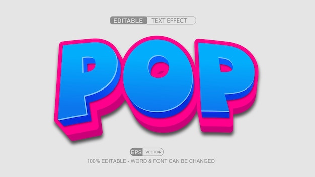 Pop-bearbeitbarer Texteffekt im 3D-Stil