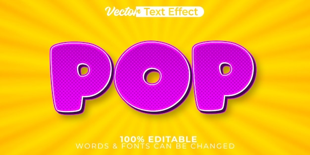 Pop-Vektor-Text-Effekt Bearbeitbares Alphabet Zeichentrickfilm Lustige Comic