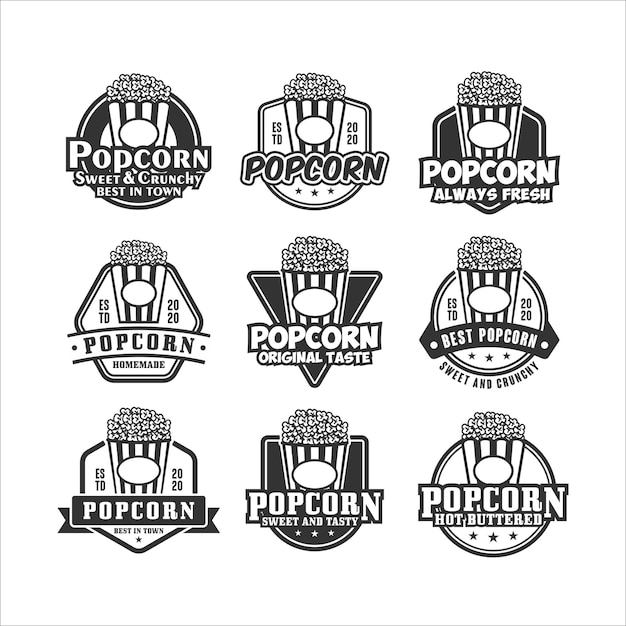 Popcorn Design Logo Sammlung