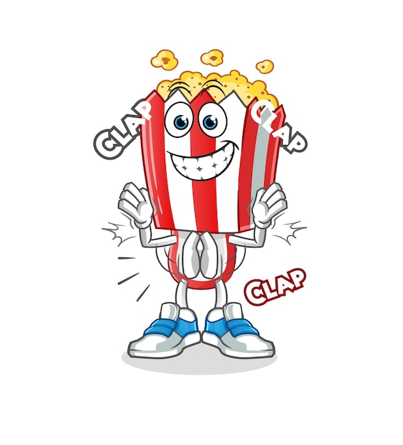 Popcorn-kopf-cartoon-applaus-illustrations-charaktervektor