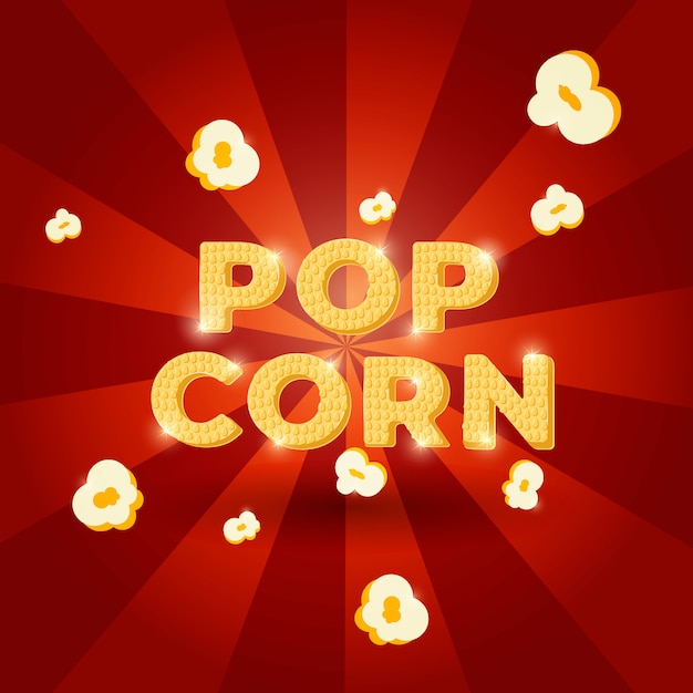 Popcorn schriftzug design