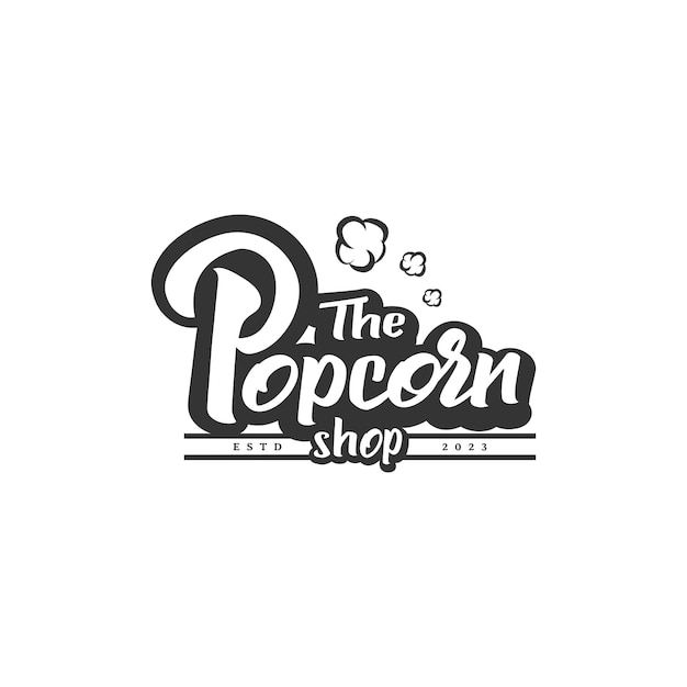 Popcorn-Shop-Typographie Moderne Abzeichen-Etiketten-Logo-Design 2