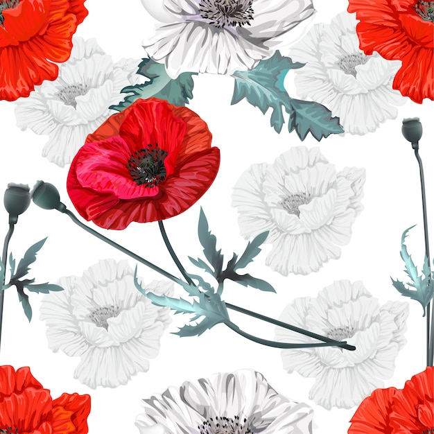 Poppy blumen nahtlose muster