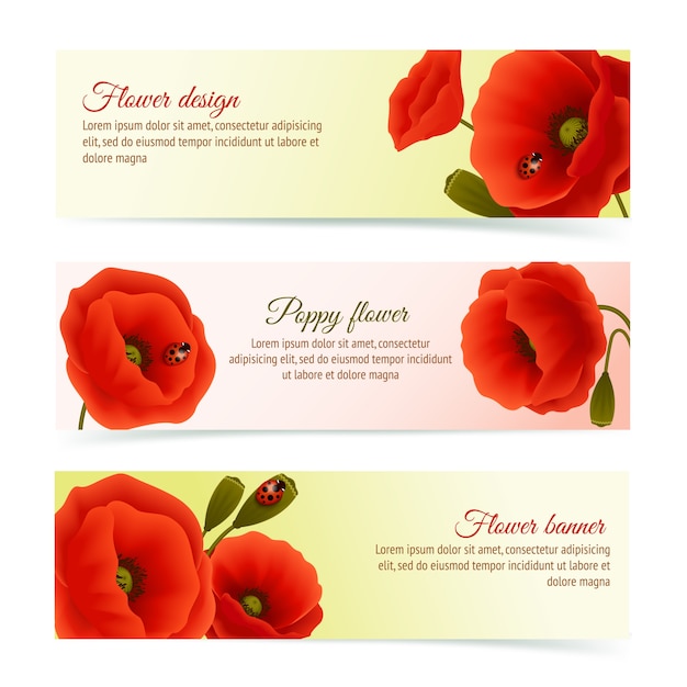 Poppy horizontale banner-set