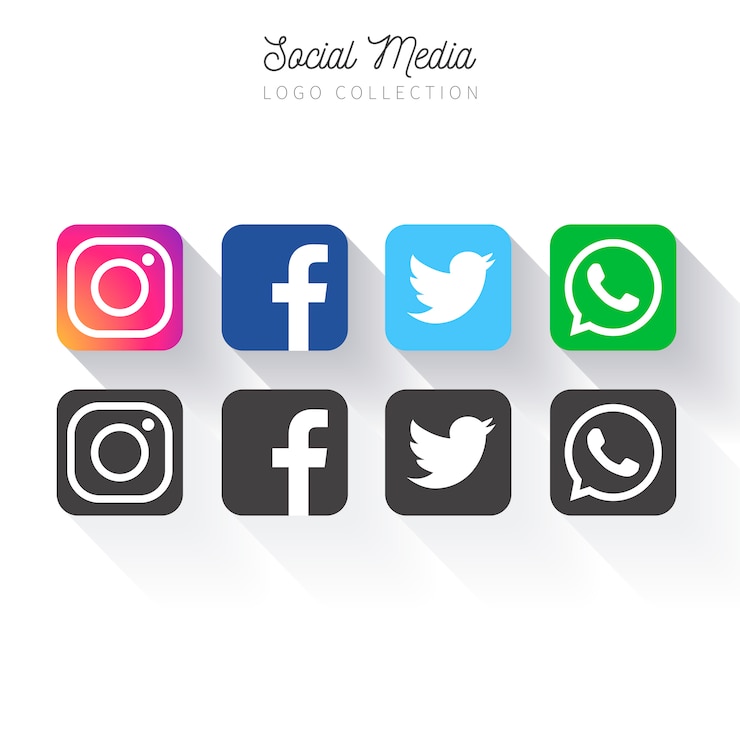 Vektor populäre social media logosammlung