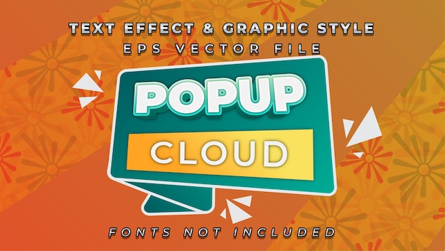 Popup cloud-texteffekt