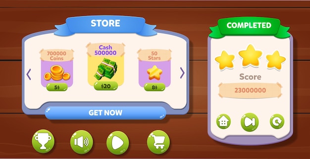 Popup-Menü des Casual Game UI-Menüs