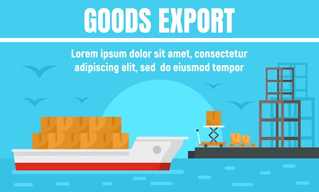 Port warenexport konzept banner