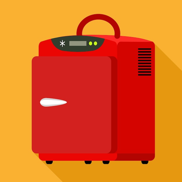 Portable elektronische Kühlschrank-Symbol Flach-Illustration von portablen elektronischen Kühlschränke Vektor-Ikonen für Web-Design