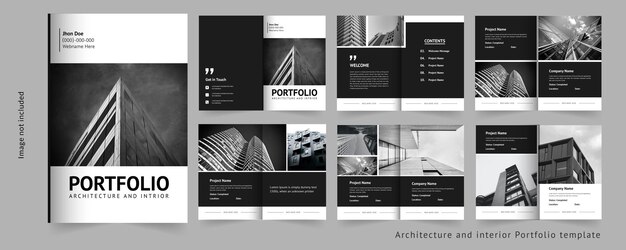 Portfolio-design-vorlage für architektur- und innenarchitektur-portfolio-design