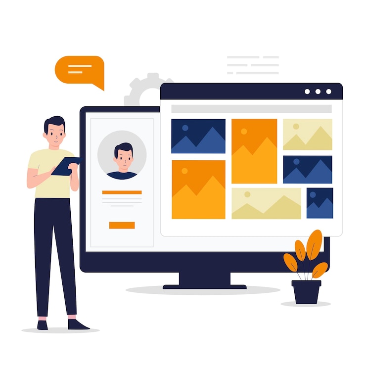 Vektor portfolio-illustrationsdesign-konzept für mobile anwendungen von website-landing-pages und andere