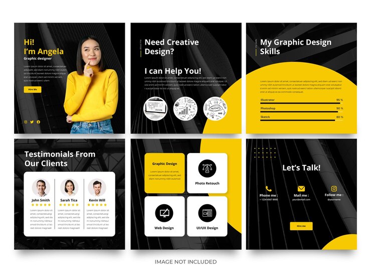 Vektor portfolio-social-media-beitragsvorlage