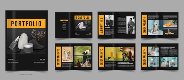 Vektor portfolio-vorlage, minimalistisches fotografie-design-portfolio-layout