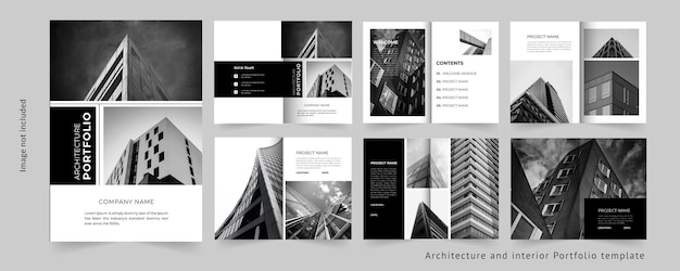 Portfolio-vorlagendesign oder architektur- und interieur-portfolio-vorlage