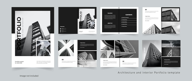 Portfolio-vorlagendesign professionelles architektur- und innenarchitektur-vorlagendesign