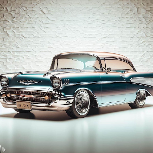 Porträt 1959 59 chevy bel air auto fahrzeug limousine schönheit vektorkunst illustration tapete