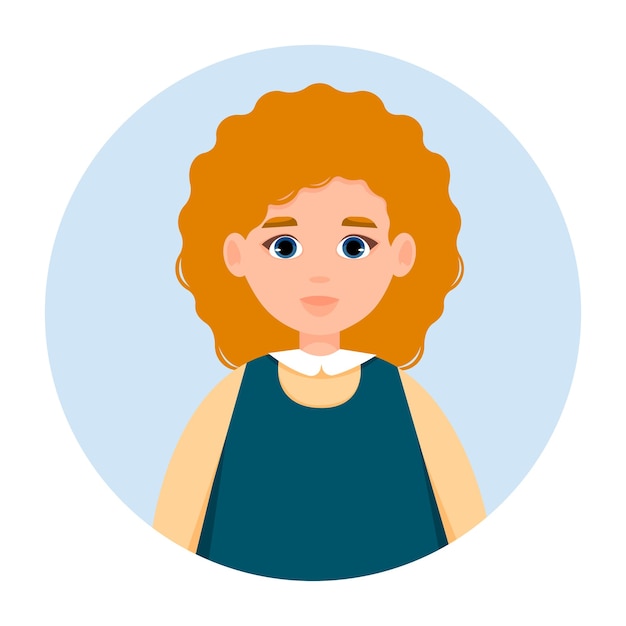 Porträt einer rothaarigen frau avatar einer weiblichen person vektor-symbol eines erwachsenen im flachen stil