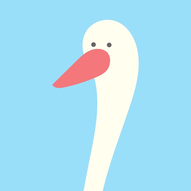 Porträt eines Vogelkopfes einer weißen Gans mit Schnabel Inländischer Bauernhofvogel Ente mit einer leichten Feder