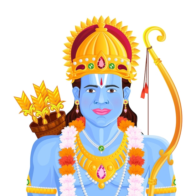 Porträt von könig shri ram happy ramnavami