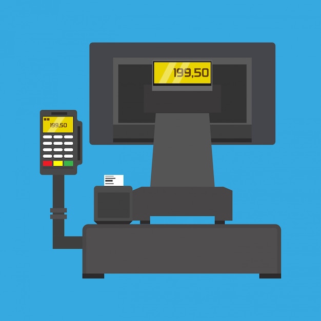 Pos-terminal kaufen business paying technology illustration