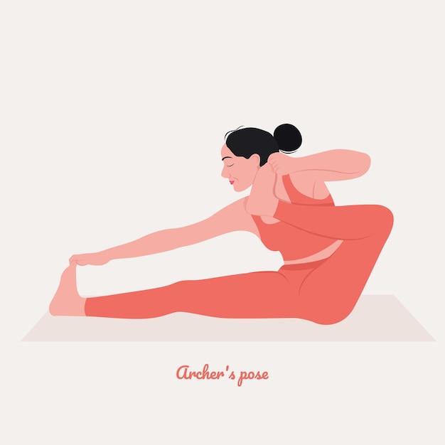 Pose Junge Frau praktiziert Yoga-Pose Frauentraining Fitness Aerobic und Übungen