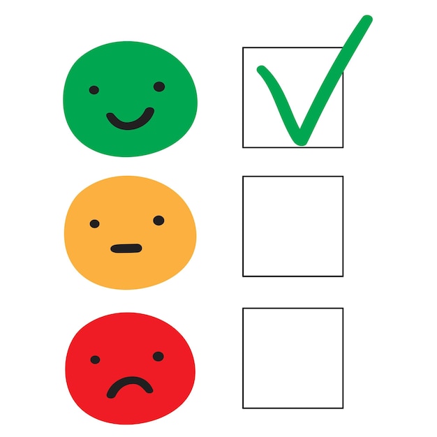 Positives Feedback Handgezeichnetes Design flache Vektorillustration auf weißem Hintergrund