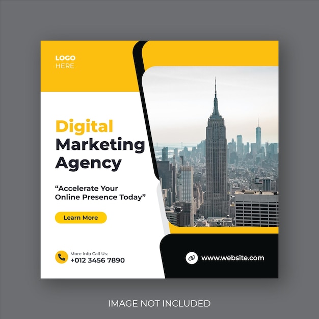 Post-Banner-Vorlage für digitales Marketing und Business Social Media
