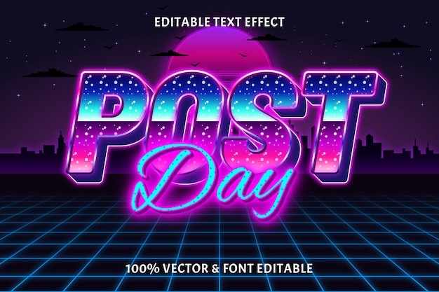 Post Day Tag editierbarer Texteffekt Retro-Stil