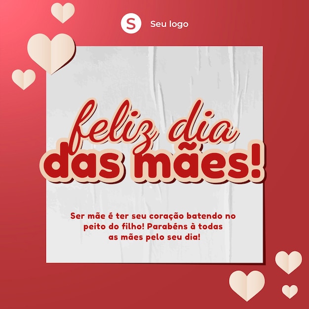 Post feliz dias das mães para redes sociais