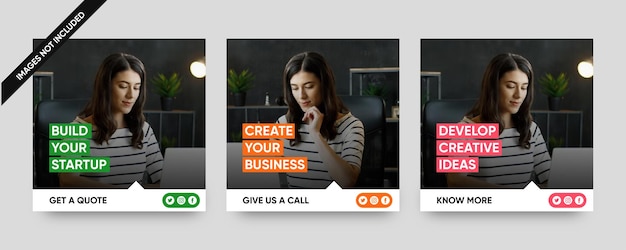 Vektor post-vorlagen für geschäftslösungen in sozialen medien