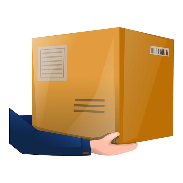 Postbote, Paketkasten, Symbol, Cartoon-Vektor, Postbeutel, Paketauftrag
