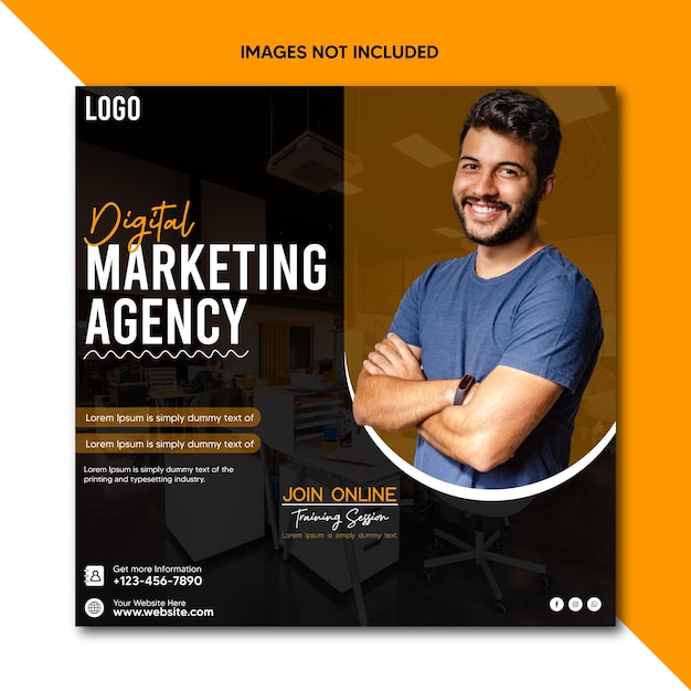 Postdesign für digitales Marketing.