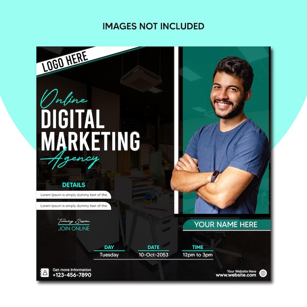 Postdesign für digitales Marketing.