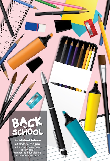 Poster back to school design vorlage illustration