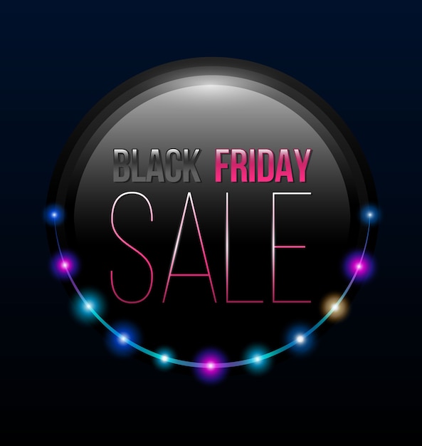 Poster black friday verkauf mit retro-lichter linie