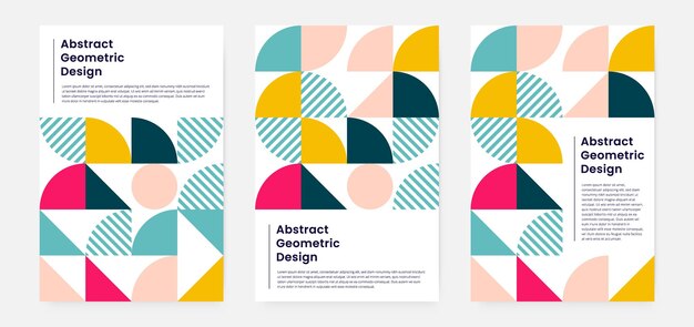 Poster-Cover-Set mit geometrischen Kunstwerken