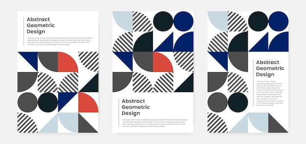 Poster-Cover-Set mit geometrischen Kunstwerken