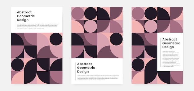 Poster-cover-set mit geometrischen kunstwerken