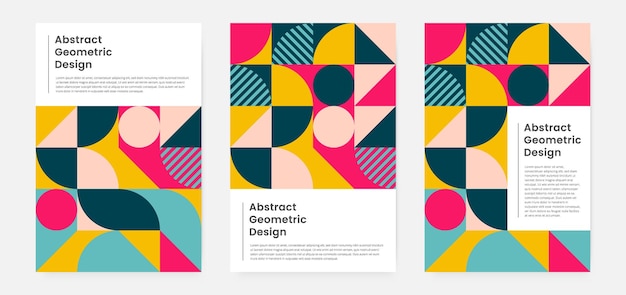 Poster-Cover-Set mit geometrischen Kunstwerken