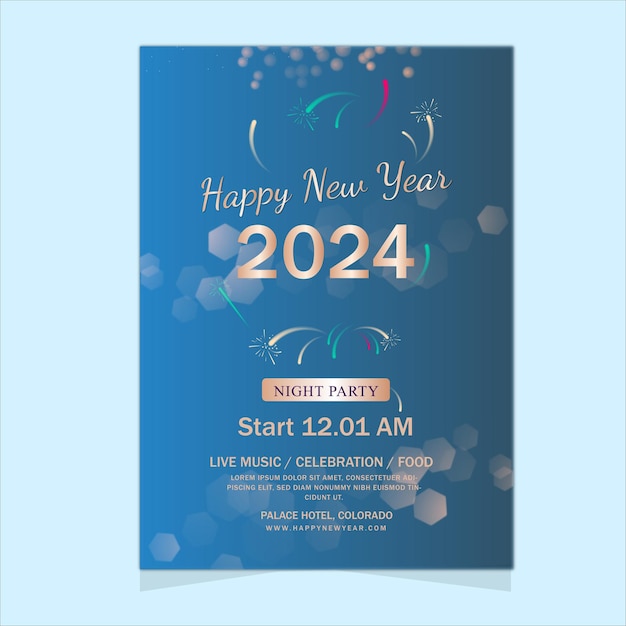 Vektor poster-design für das neue jahr 2024