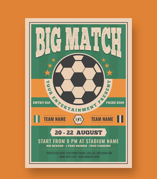 Poster für ein Fußballspiel