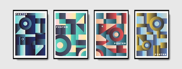 Poster geometrische Form abstrakte Farbverlauf bunt und decken minimalen Designhintergrund ab