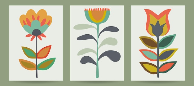 Poster mit abstrakten blumen