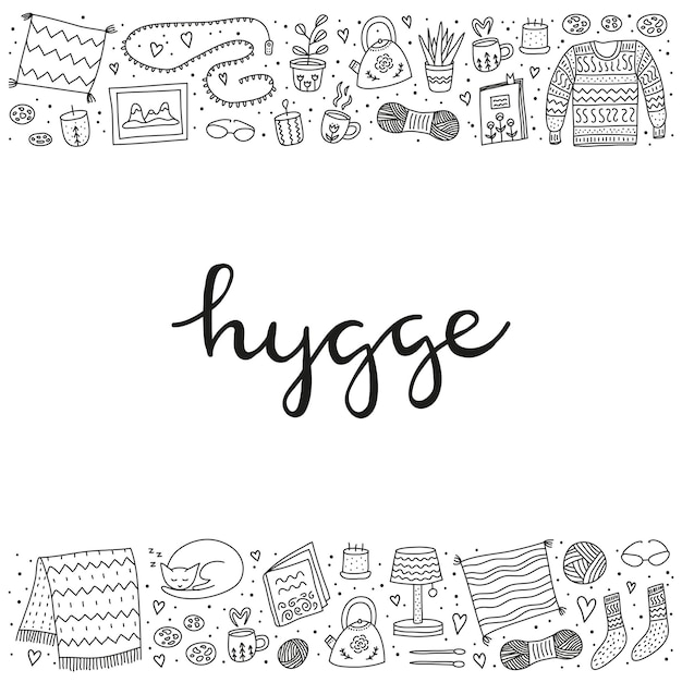 Vektor poster mit hygge-ikonen