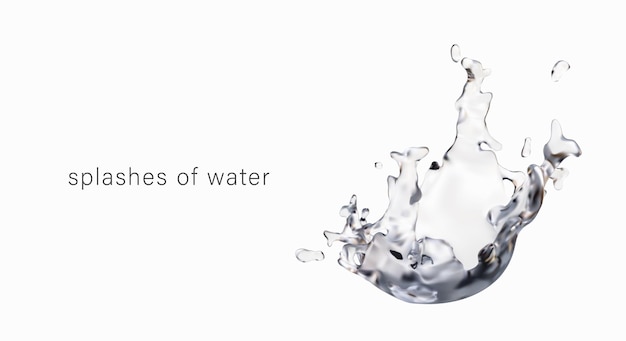 Poster mit realistischen Spritzen von kristallklarem Wasser und Platz für Text