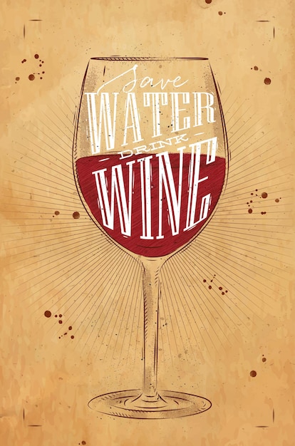 Poster trinken wein kraft